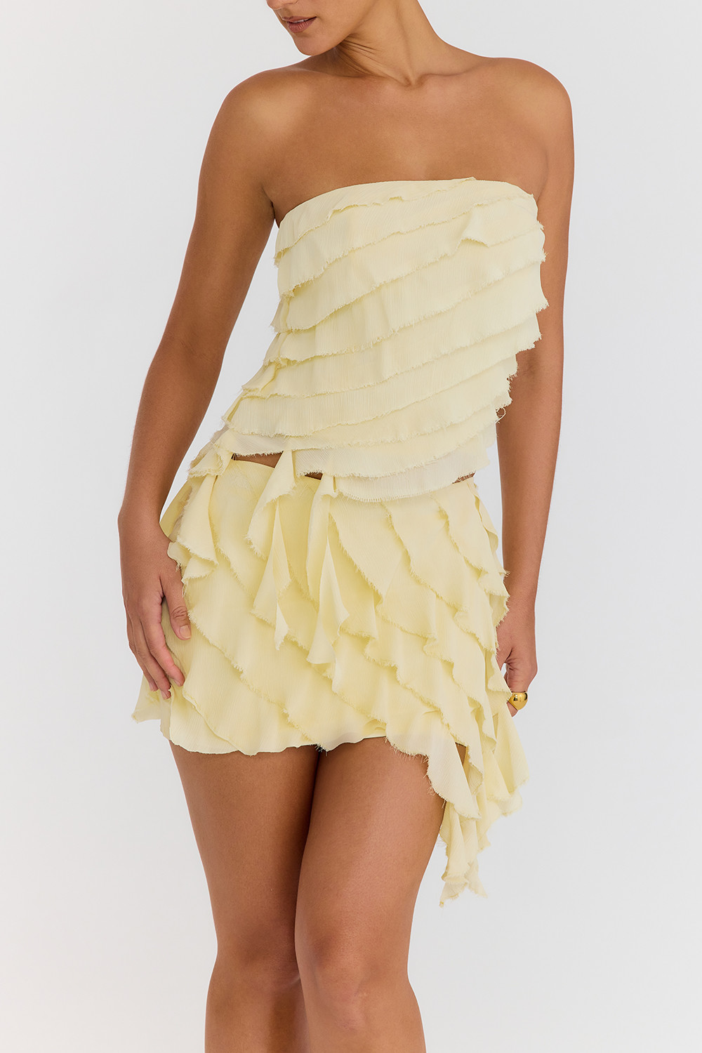Mistress Rocks Vanilla Ruffle Layered Mini Skirt - SALE - luluinthesky