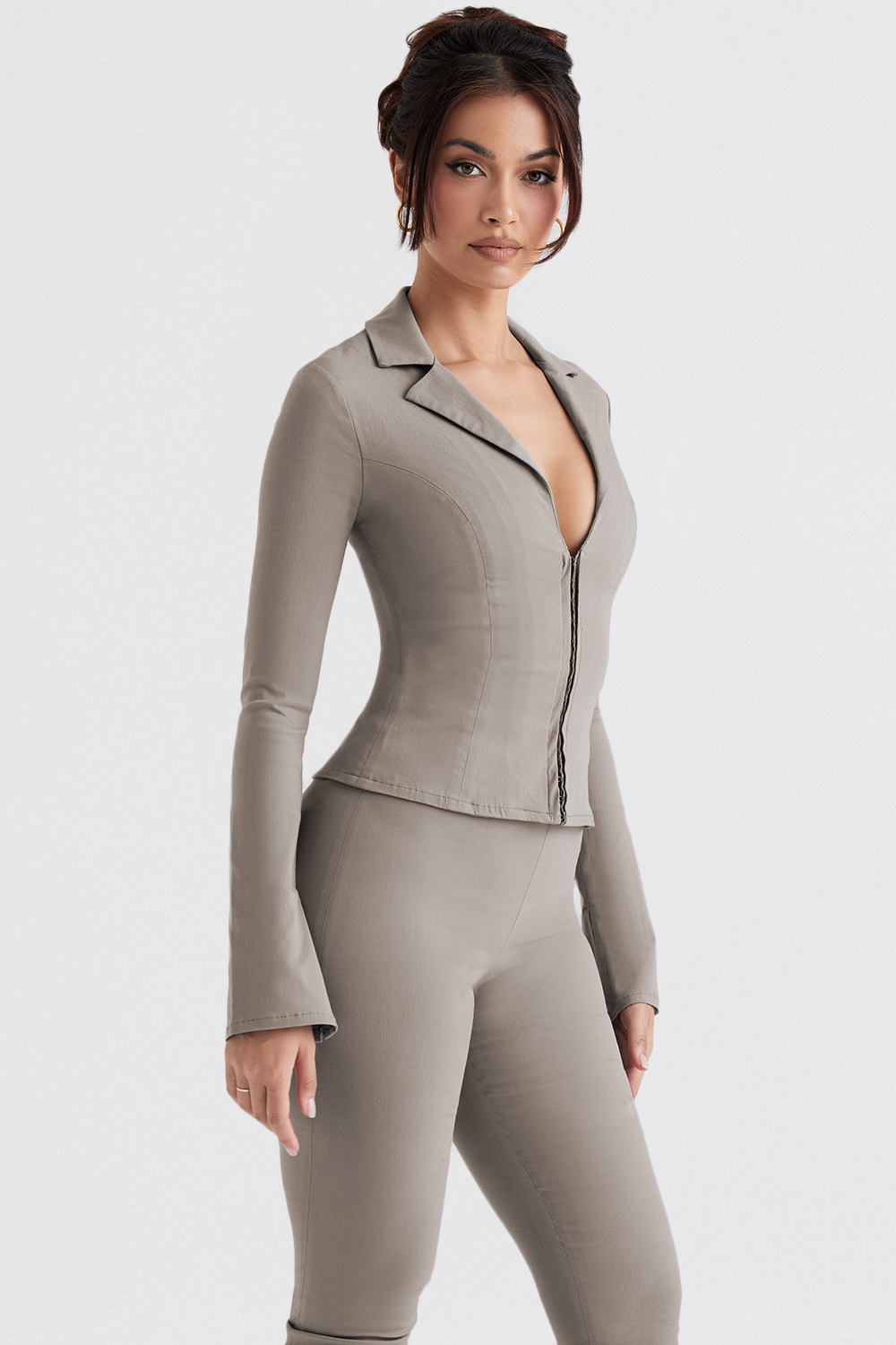 Zakira Smoke Fitted Shirt - luluinthesky