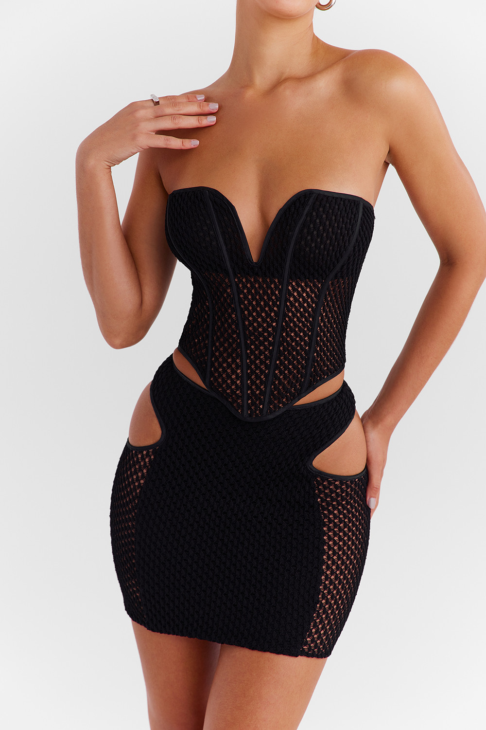 Mistress Rocks Black Knit Cutout Mini Skirt - SALE - luluinthesky