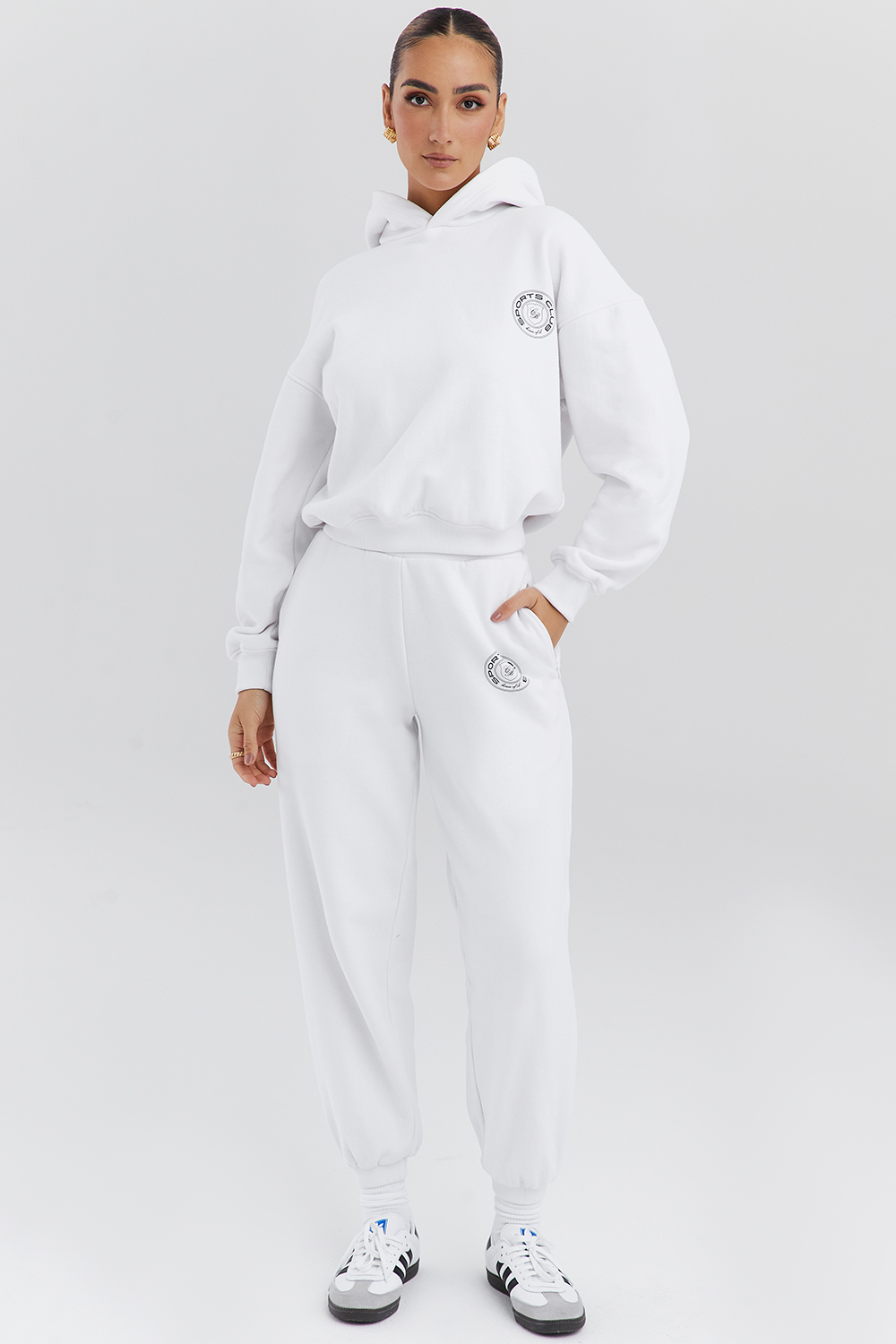Muse White Cotton Fleece-Back Hoodie - luluinthesky