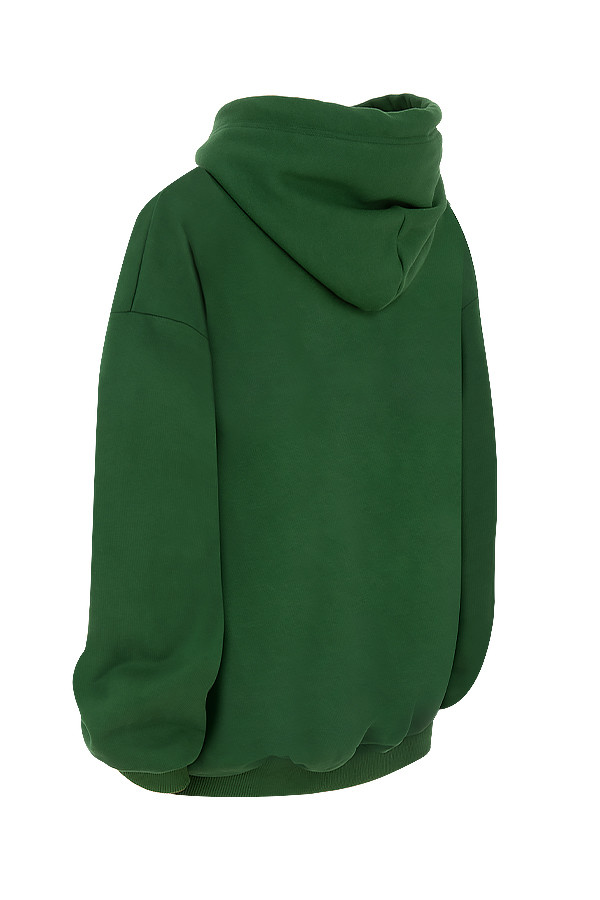 Halo Green Cotton Fleece-Back Oversized Hoodie - luluinthesky