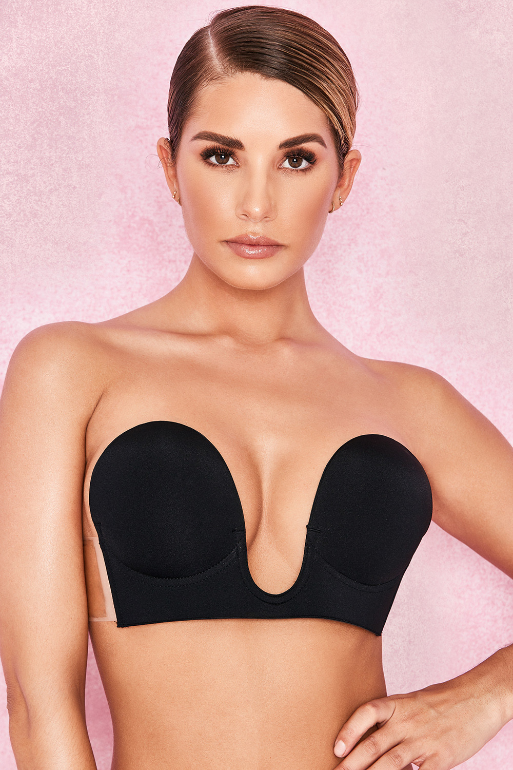 U Plunge Self Adhesive Bra - Black - luluinthesky