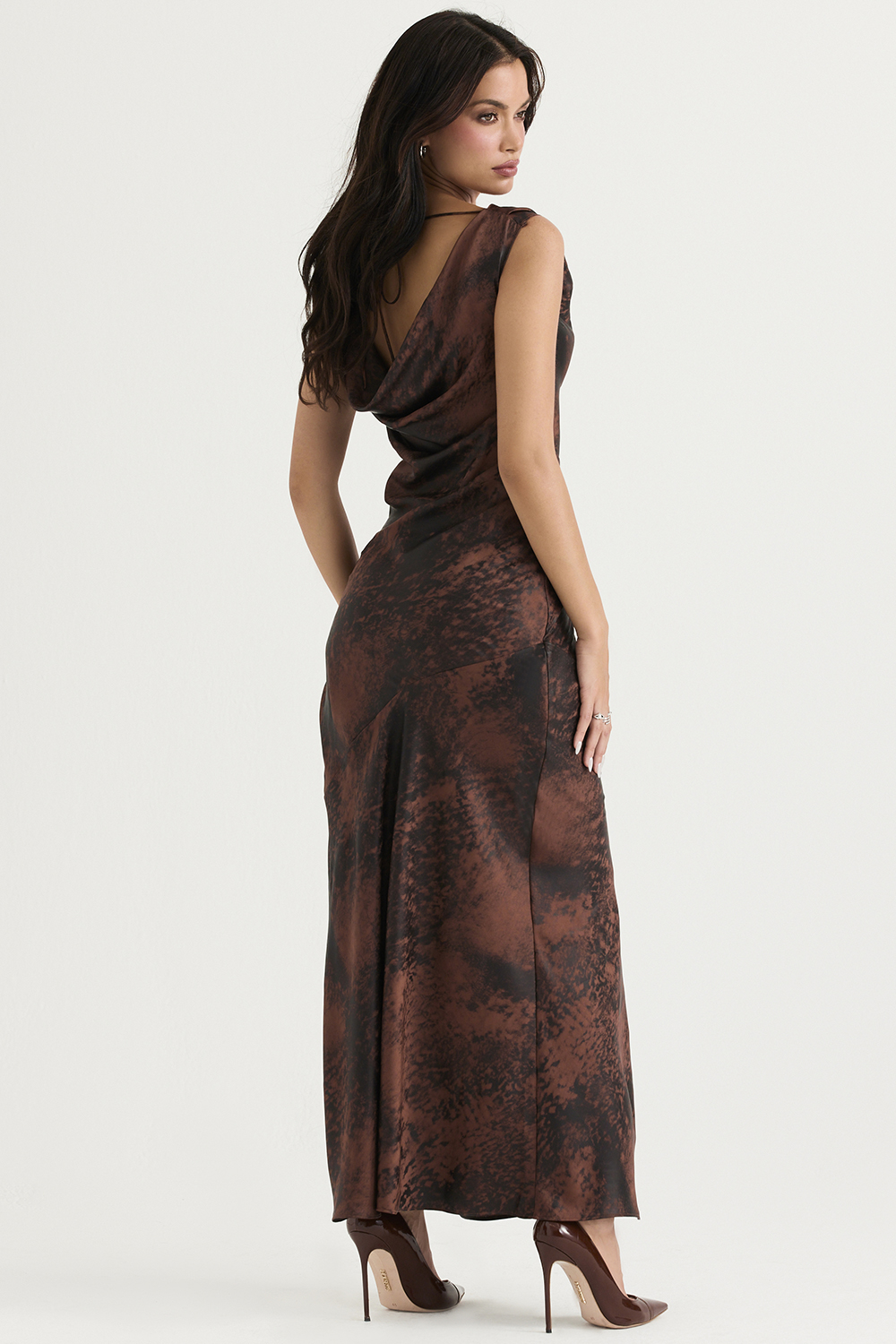 Alaina Antique Copper Bias Cut Maxi Dress - luluinthesky