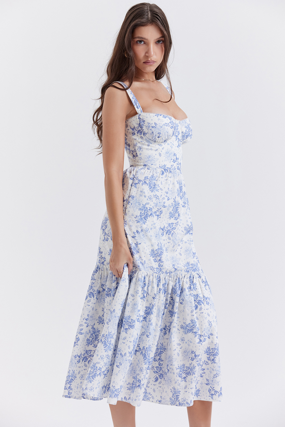 Elia Blue Print Midi Sundress - luluinthesky
