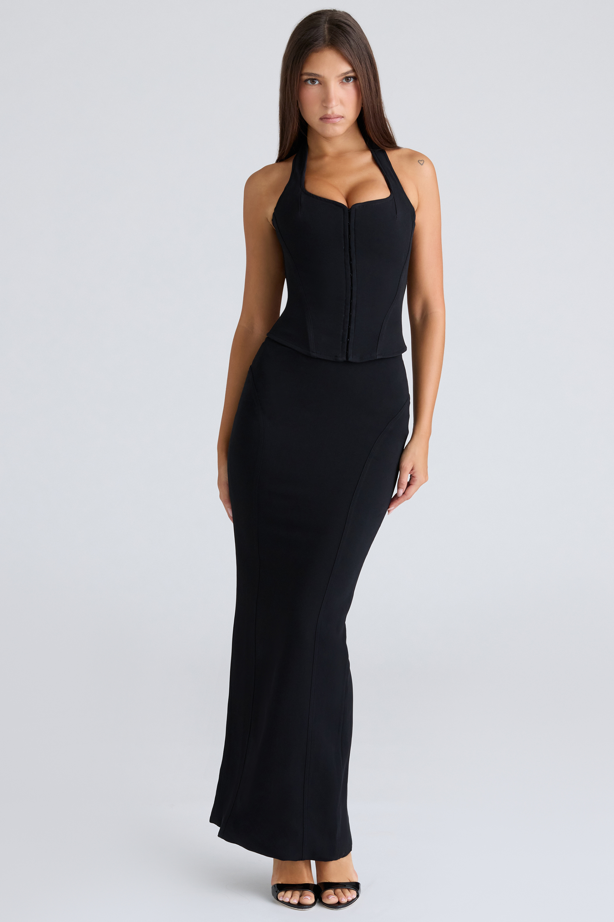 The Maxi Black Panelled Bodycon Skirt - luluinthesky