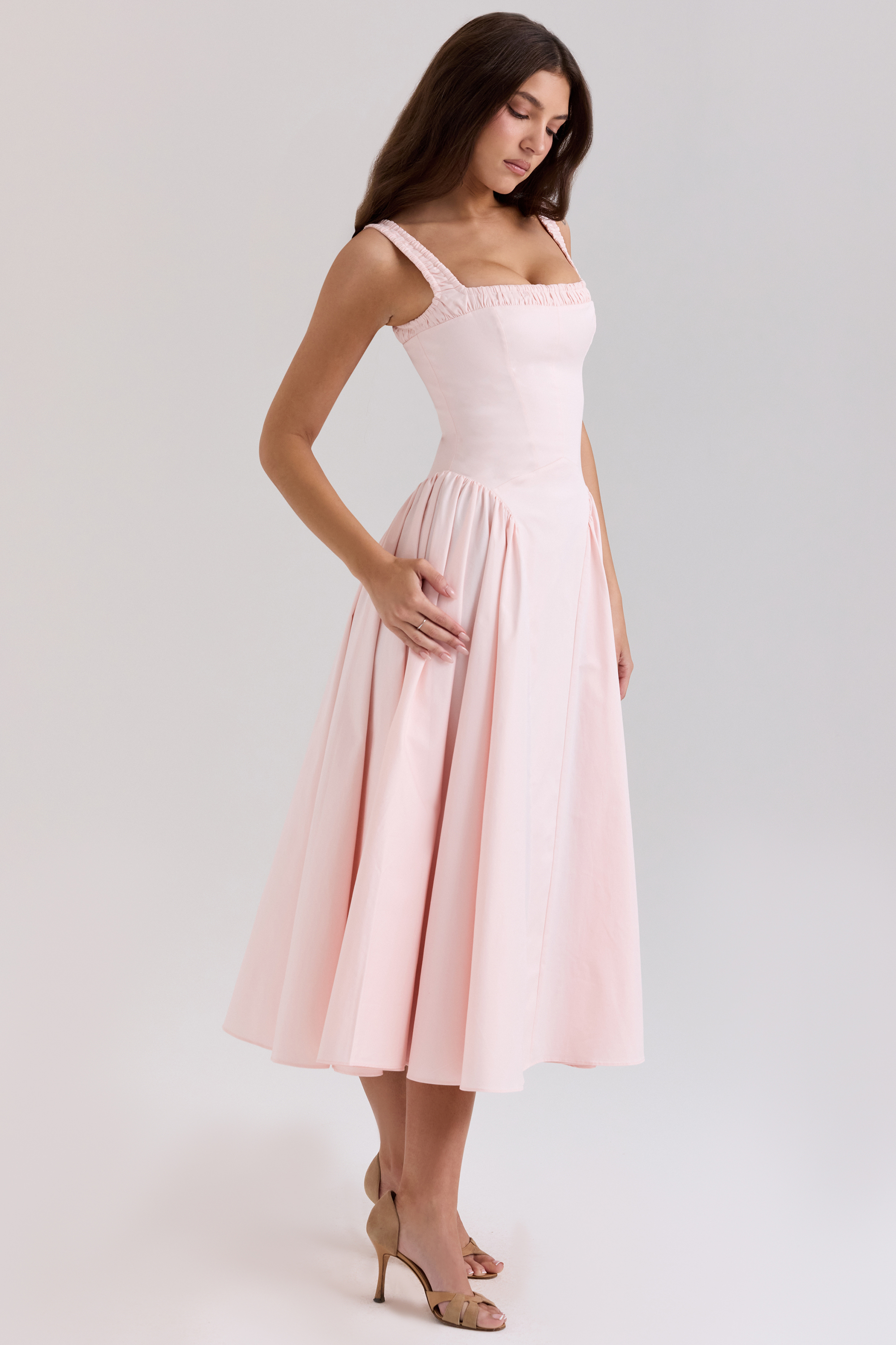 Dorothy Rose Pink Stretch Cotton Midi Sundress - luluinthesky