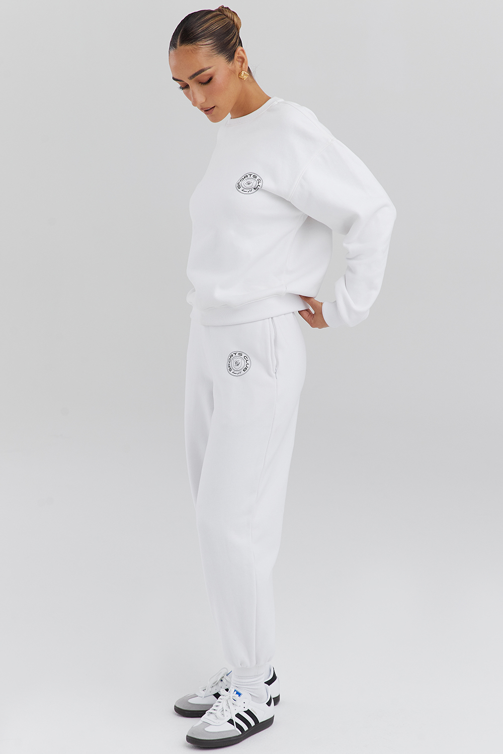 Coast White Fleece Back Jogging Trousers - luluinthesky