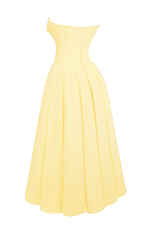 Lady Sunshine Strapless Tulle Midi Dress - luluinthesky