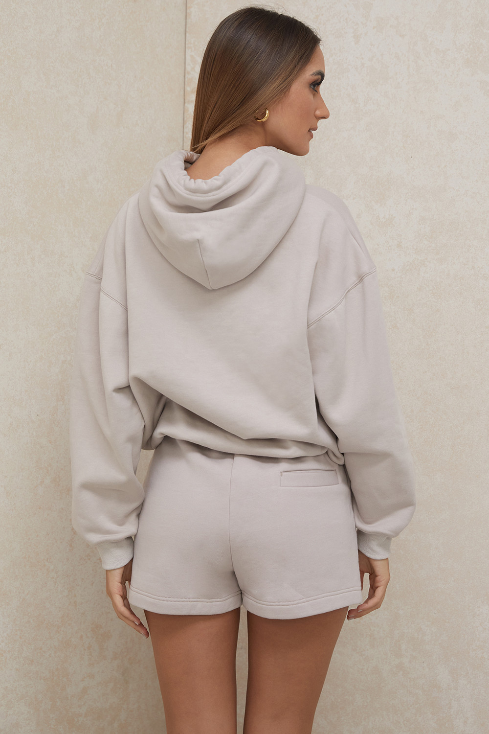 Halo Stone Cotton Fleece-Back Oversized Hoodie - luluinthesky