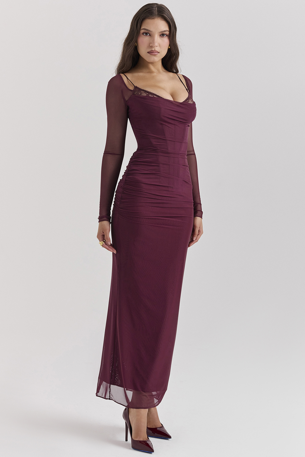 Katarina Wine Maxi Dress - luluinthesky