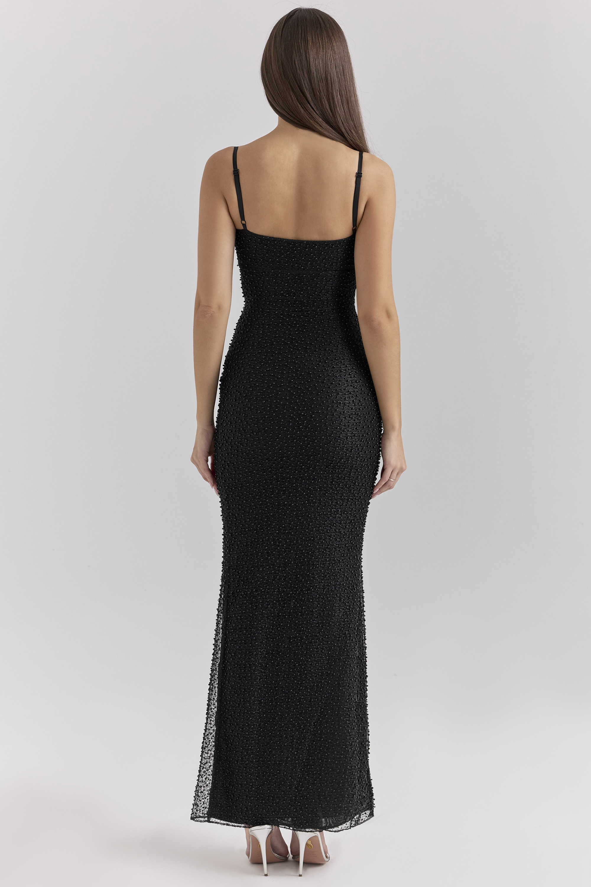 Calla Black Pearl Embellished Maxi Dress - luluinthesky
