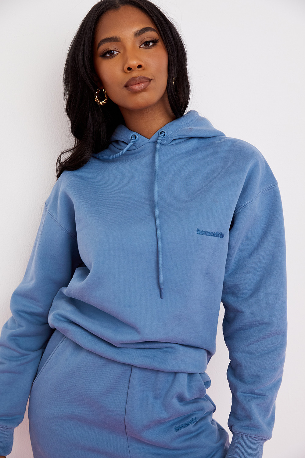 Halo Azure Cotton Fleece-Back Oversized Hoodie - luluinthesky