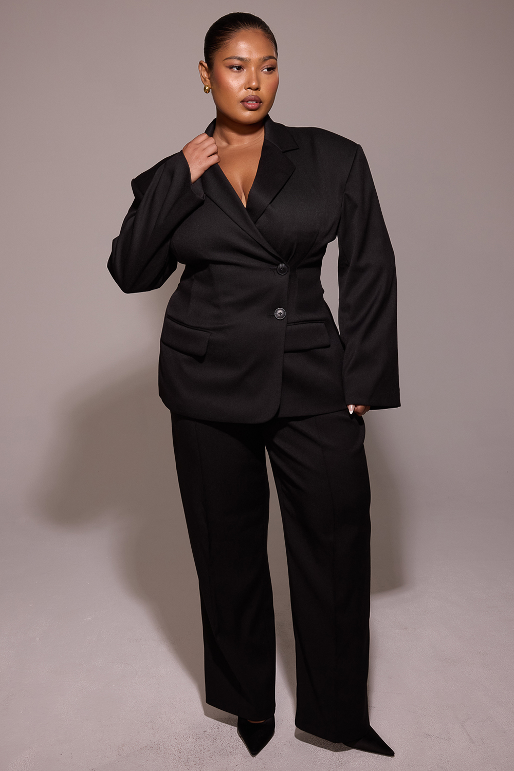 Hayden Black Wide Leg High Waist Tailored Trousers - luluinthesky