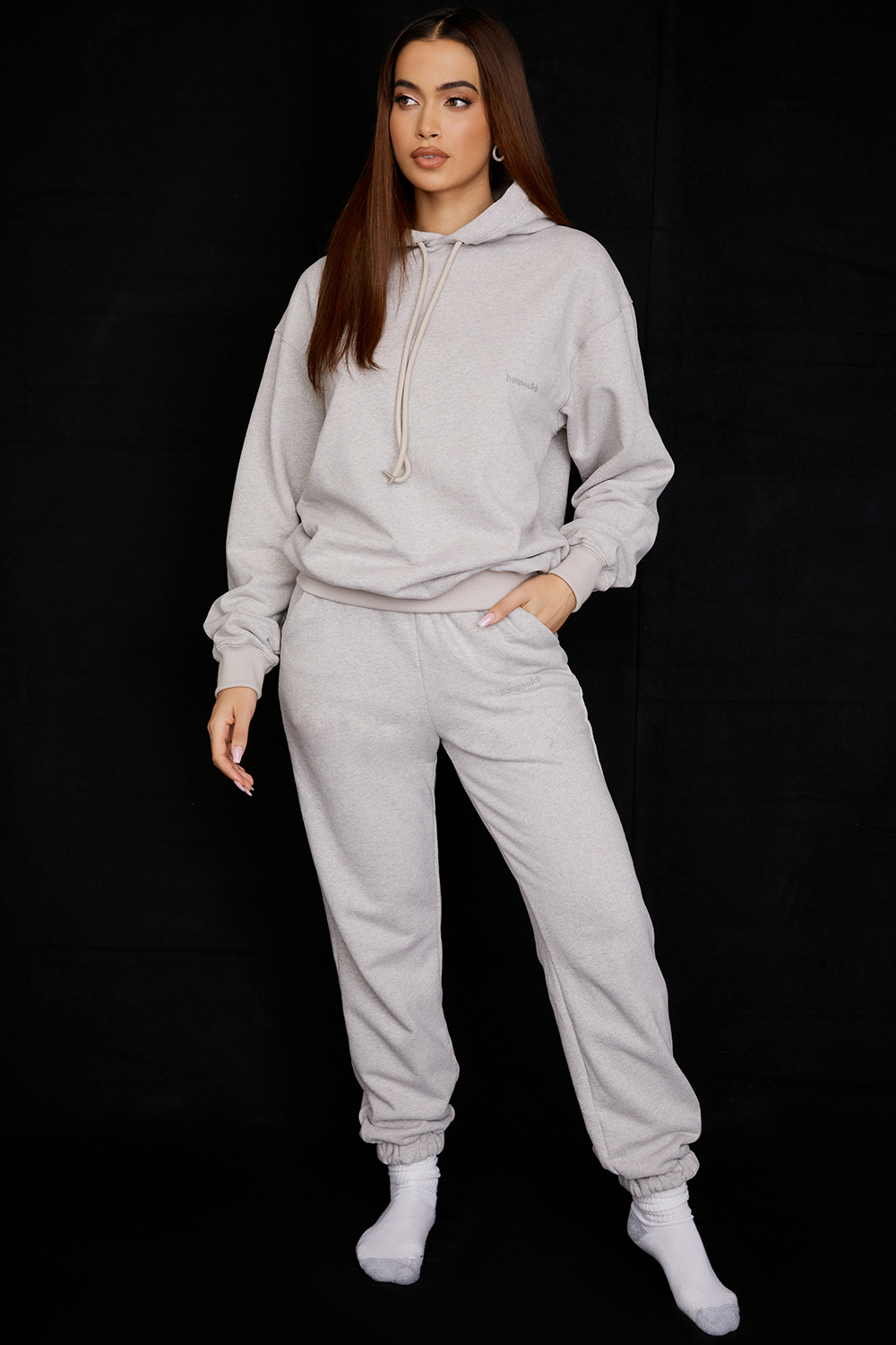 Sky Light Grey Fleece Back Jogging Trousers - luluinthesky