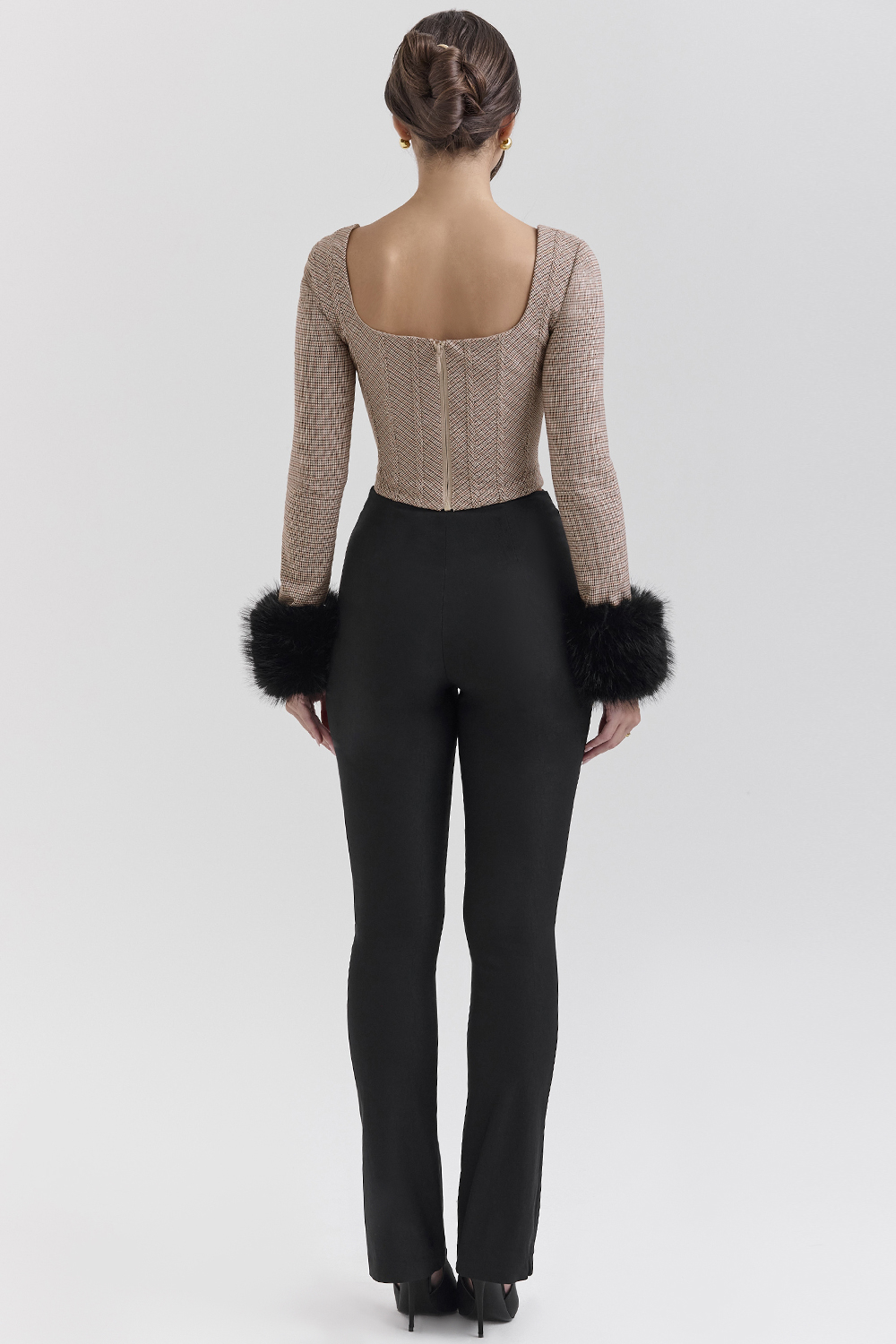 Antonia Brown Puppytooth Corset Top - SALE - luluinthesky