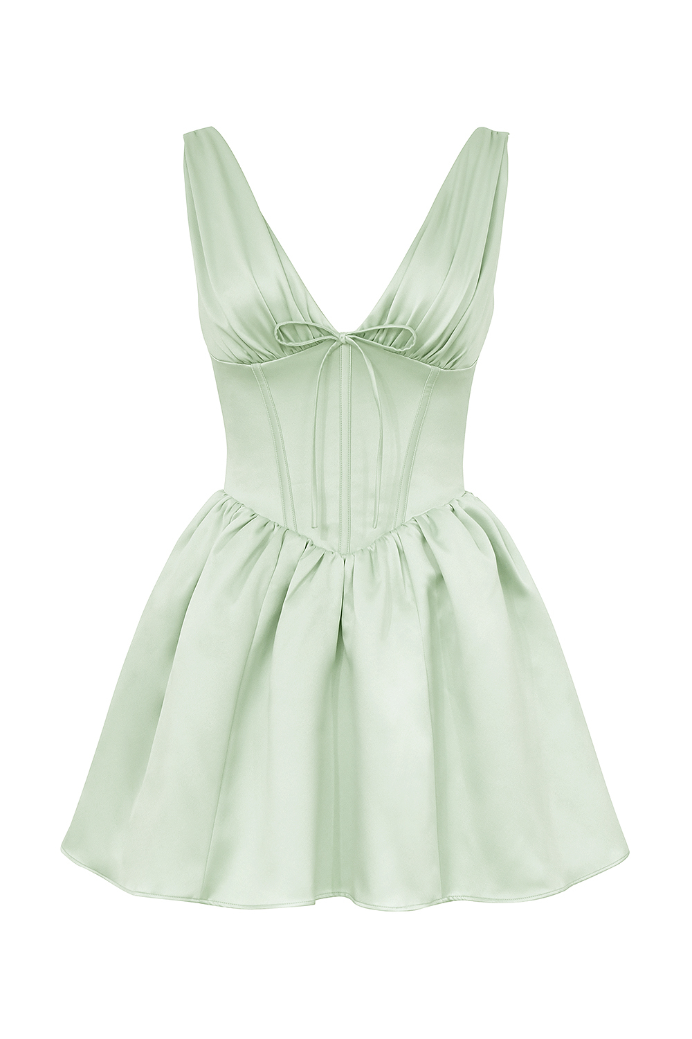 Emmeliette Pistachio Satin Mini Dress - SALE - luluinthesky