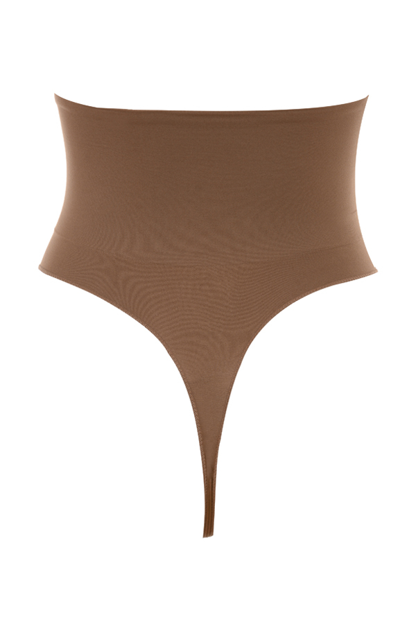 Sculpting High Waist Thong Mocha - luluinthesky