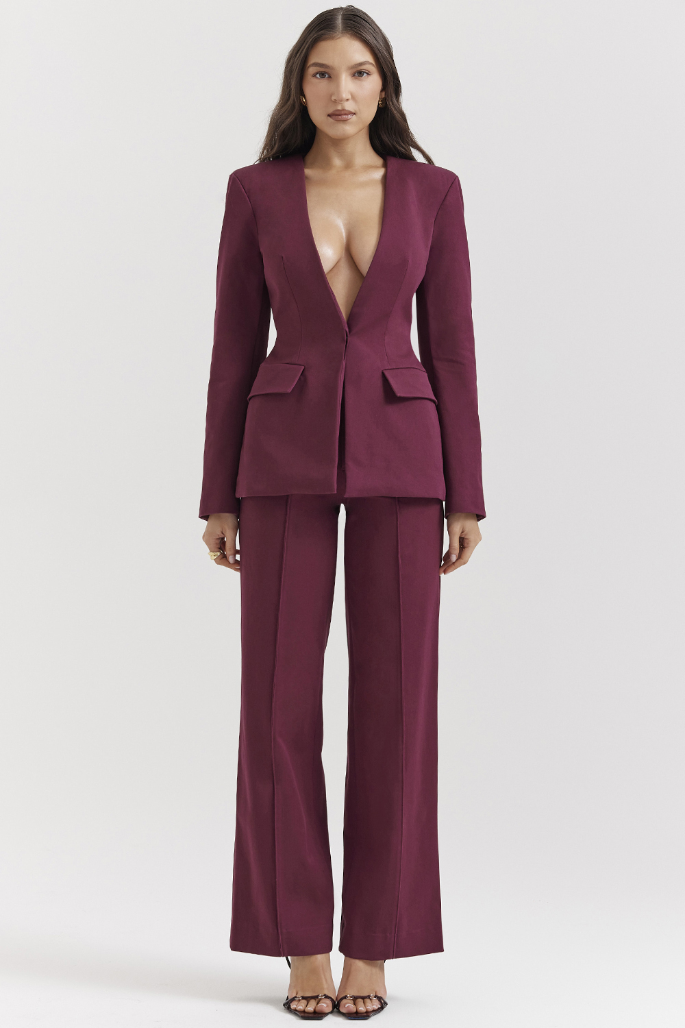 Rivi Wine Straight Leg Trousers - luluinthesky