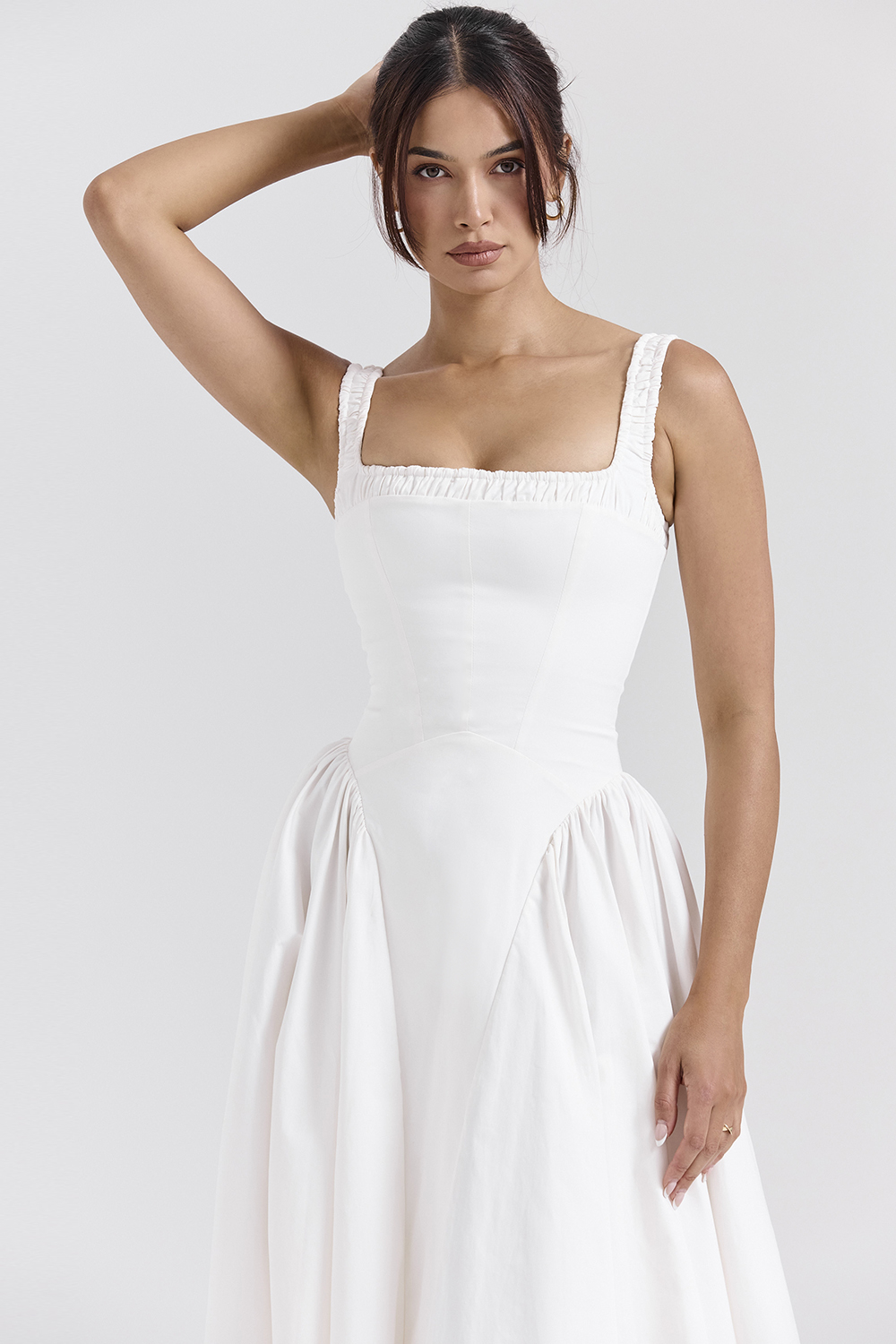 Dorothy White Cotton Midi Sundress - luluinthesky