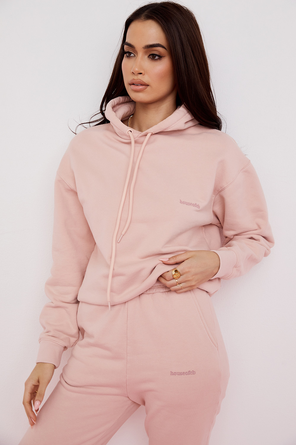 Halo Blush Cotton Fleece-Back Oversized Hoodie - luluinthesky