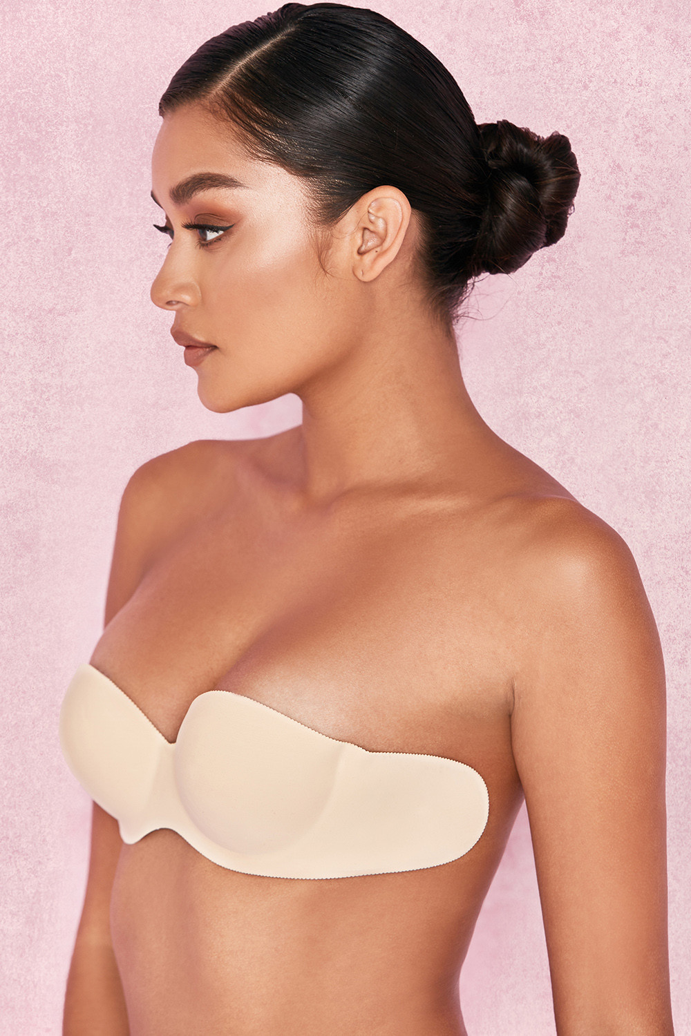 Strapless Backless Moulded Sticky Bra - Beige - luluinthesky