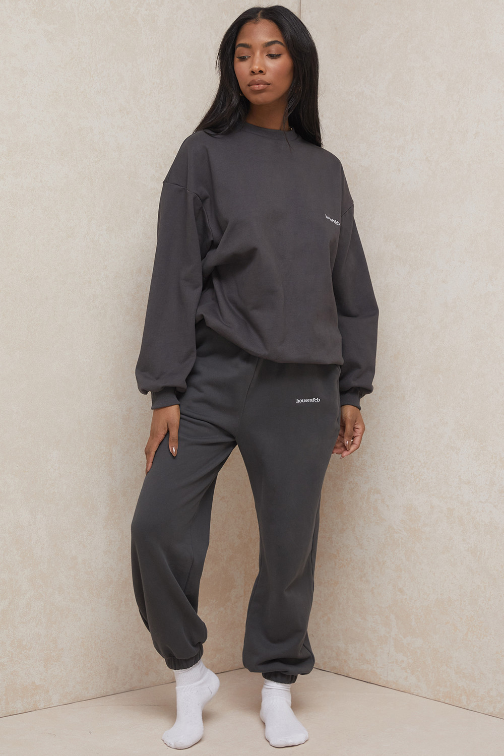 Sky Charcoal Fleece Back Jogging Trousers - luluinthesky