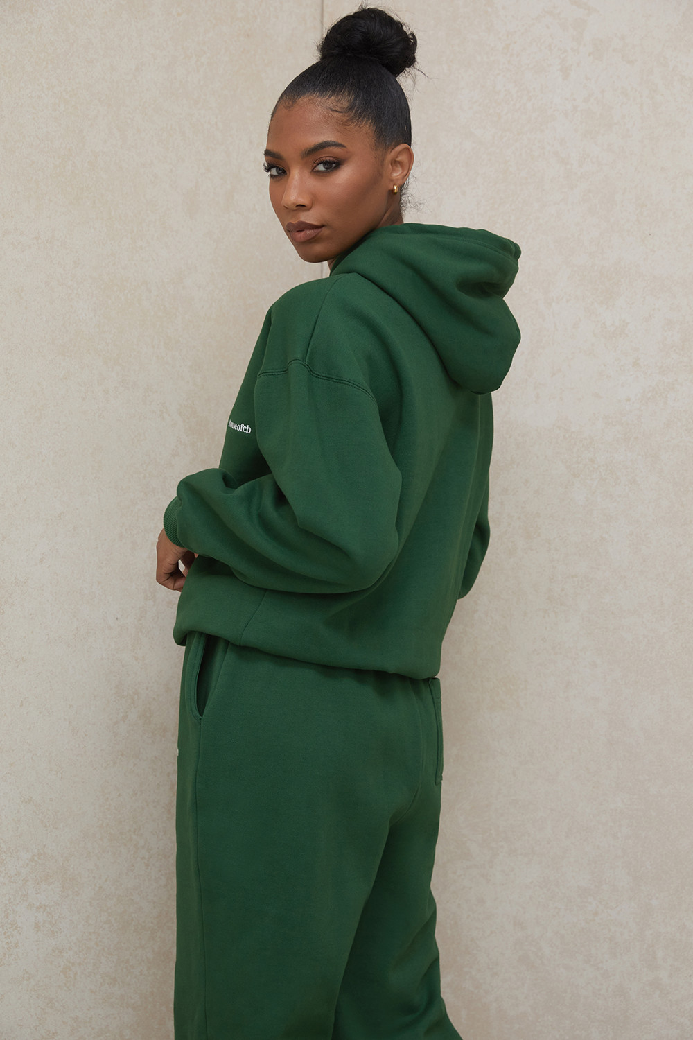 Halo Green Cotton Fleece-Back Oversized Hoodie - luluinthesky