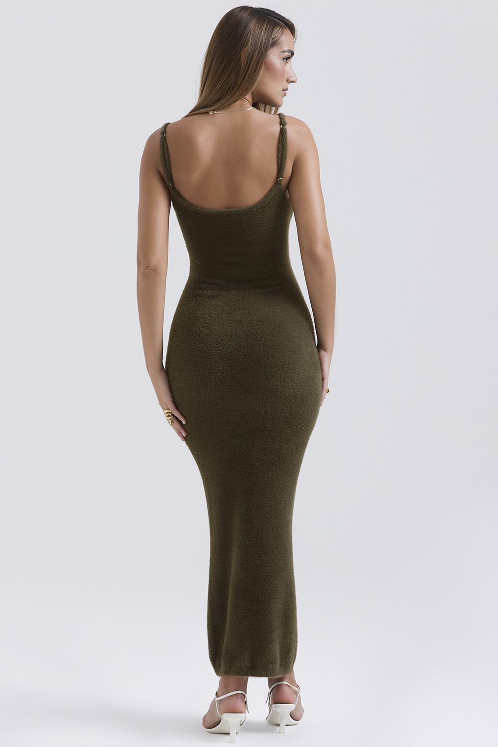 Fayette Khaki Soft Fluffy Knit Maxi Dress - SALE - luluinthesky