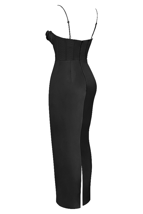 Charmaine Black Corset Maxi Dress - luluinthesky