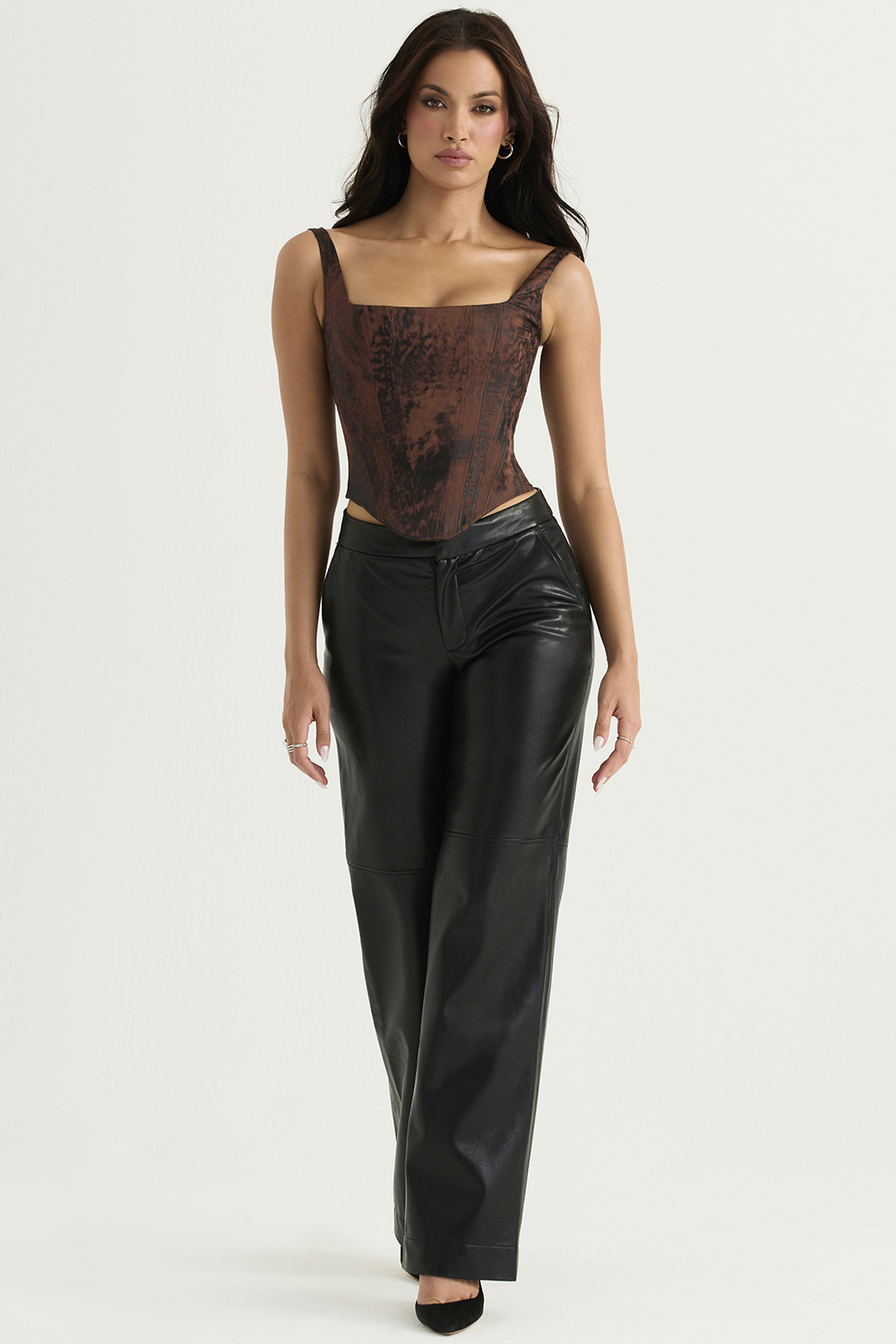 Omaira Black Vegan Leather Trousers - luluinthesky