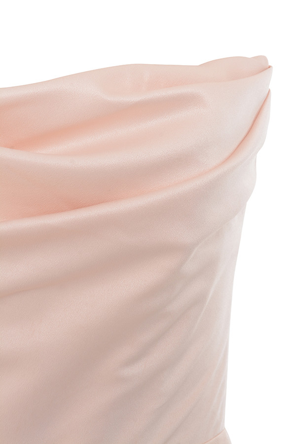 Adrienne Champagne Satin Strapless Gown - luluinthesky