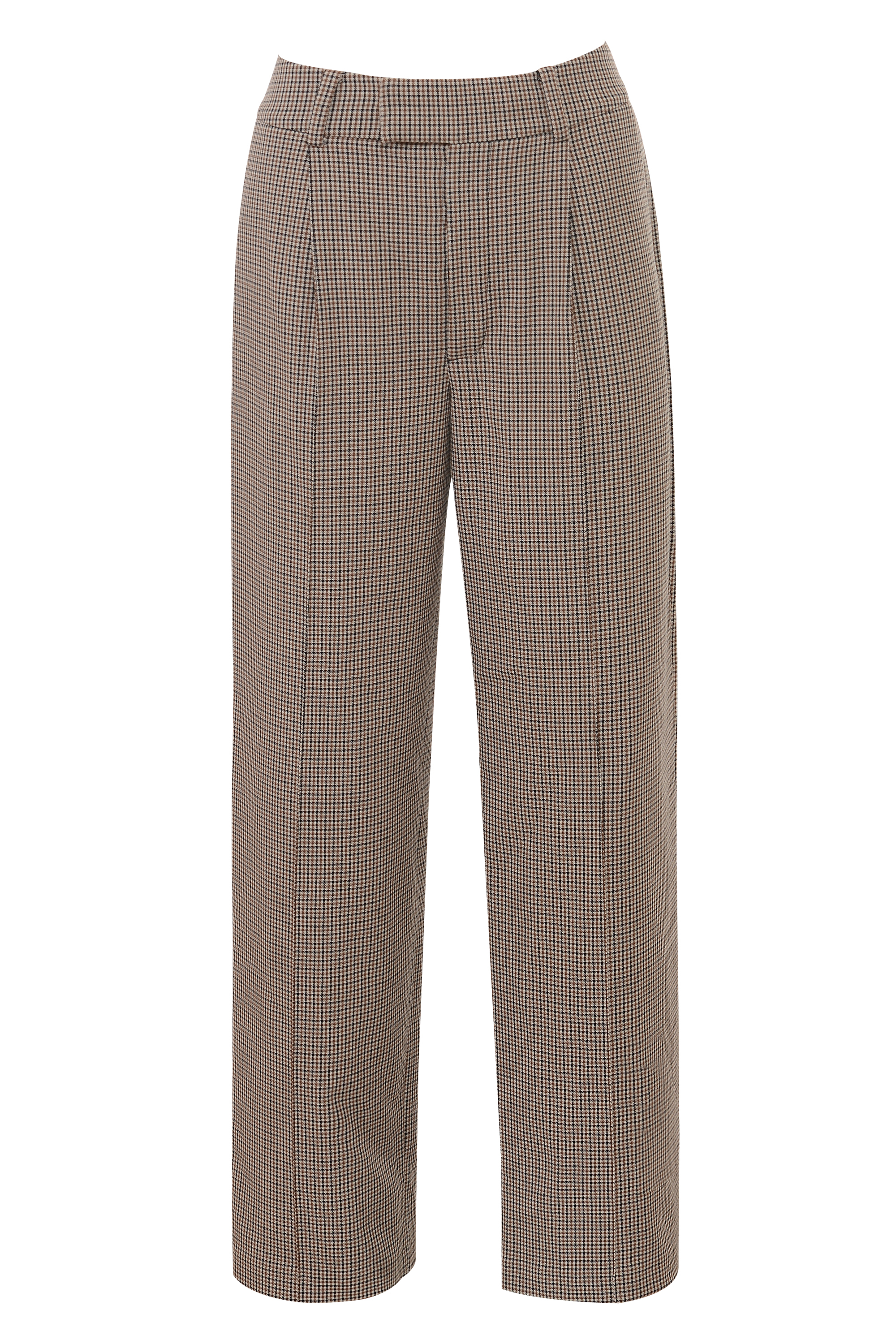 Hayden Brown Puppytooth Wide Leg High Waist Tailored Trousers - luluinthesky