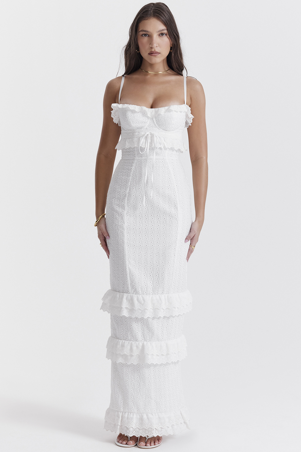 Eve White Broderie Maxi Dress - luluinthesky