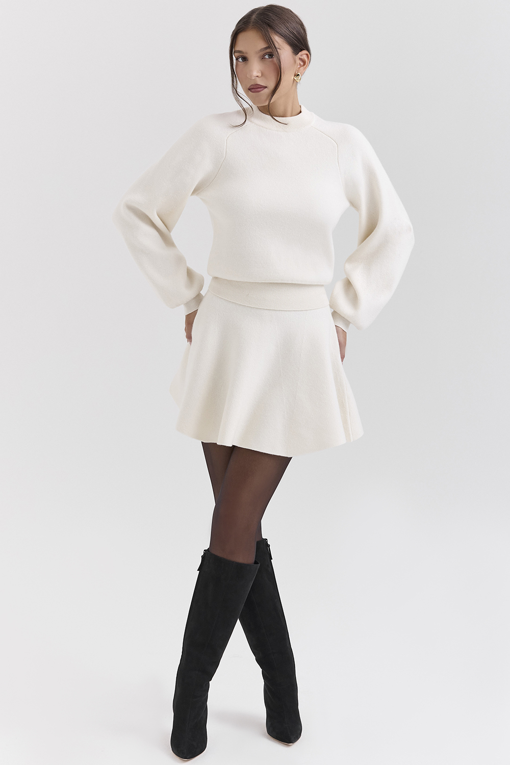 Cressida Cream Wool Cashmere Heavy Knit Sweater - luluinthesky