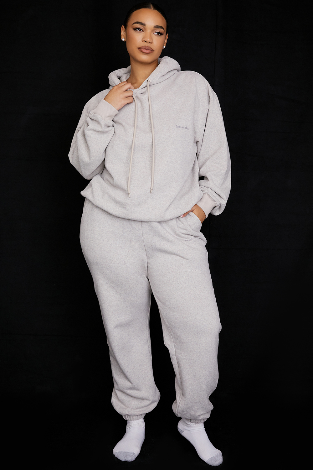 Sky Light Grey Fleece Back Jogging Trousers - luluinthesky