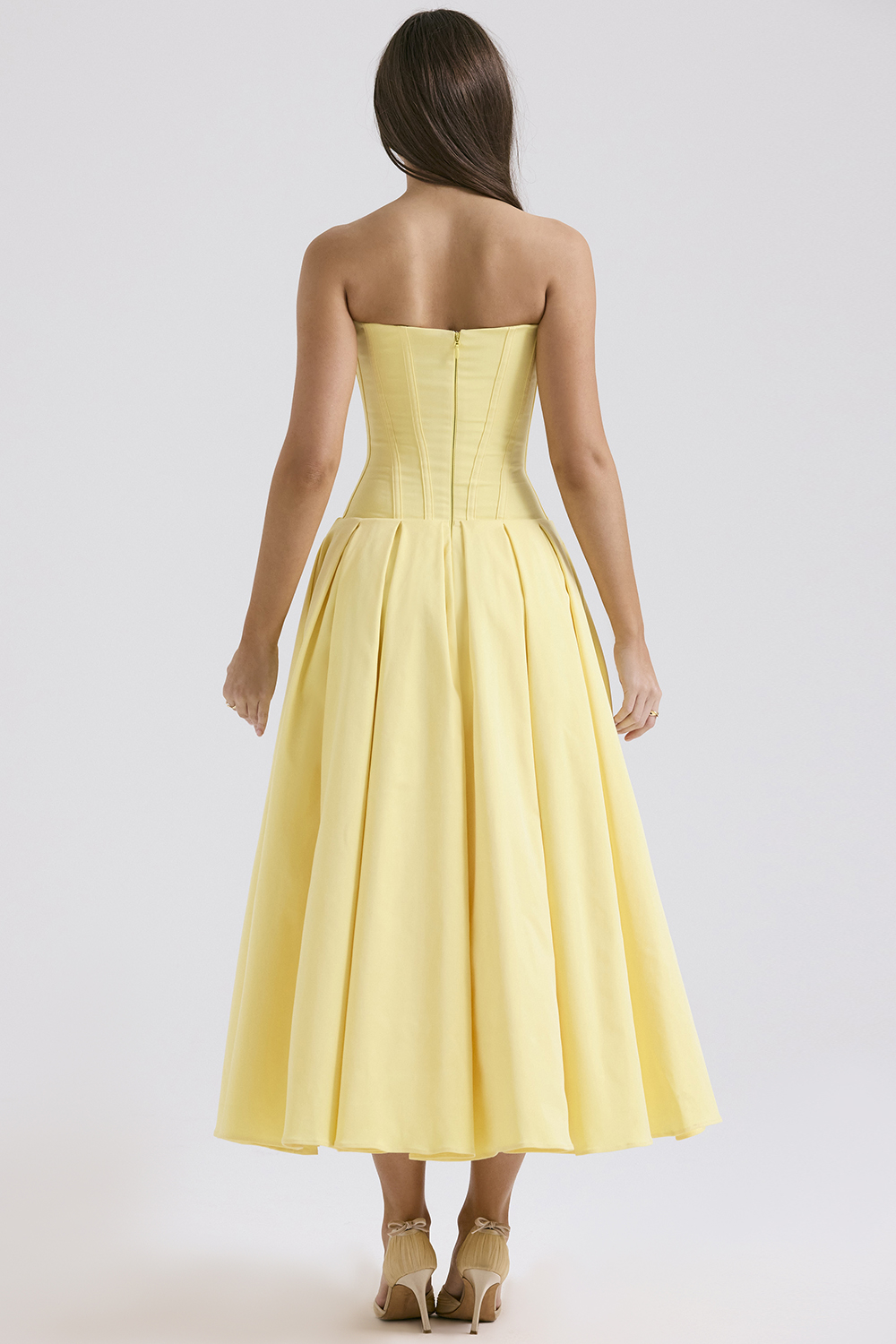 Lady Sunshine Strapless Tulle Midi Dress - luluinthesky