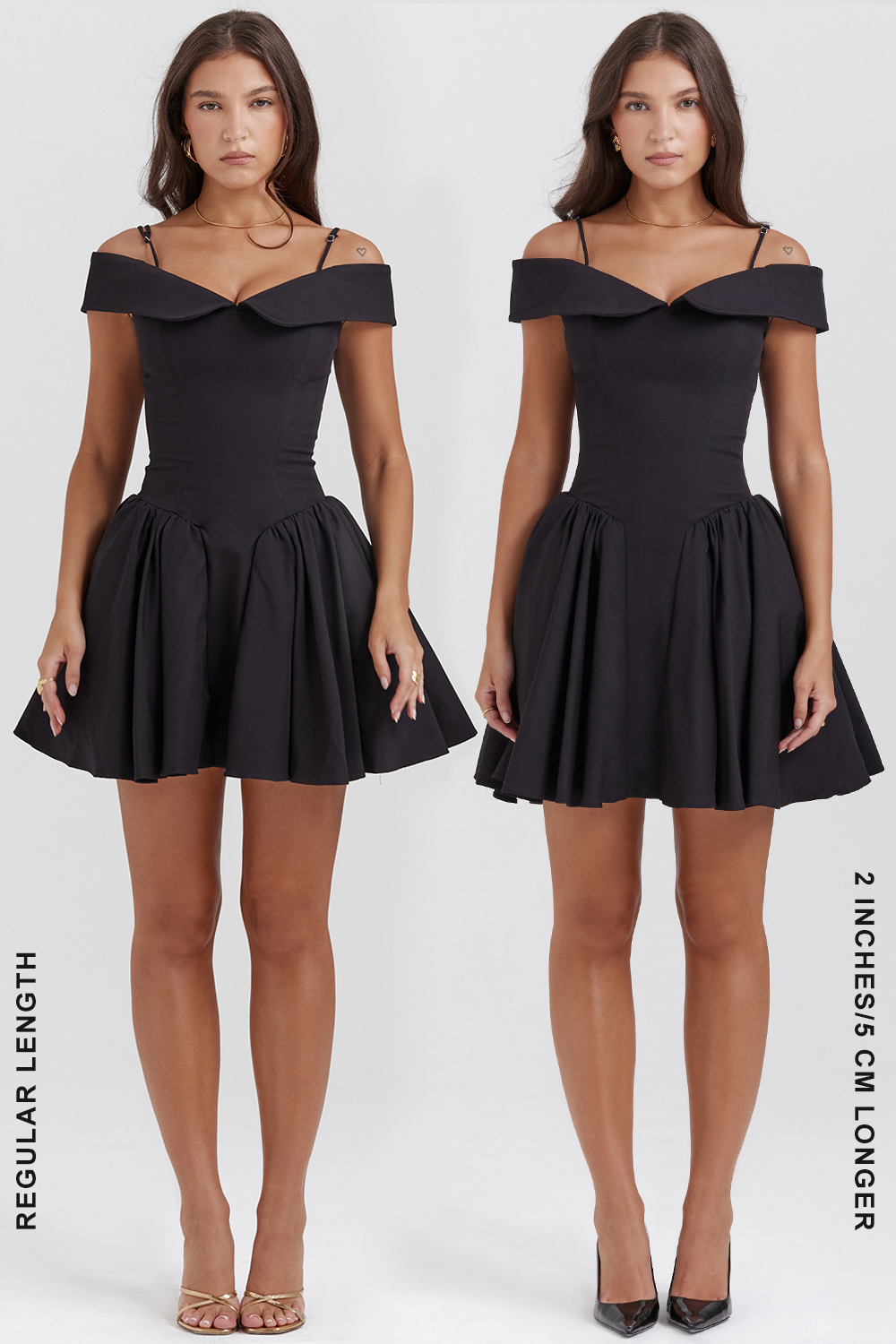 Elida Black Off Shoulder Mini Dress - luluinthesky
