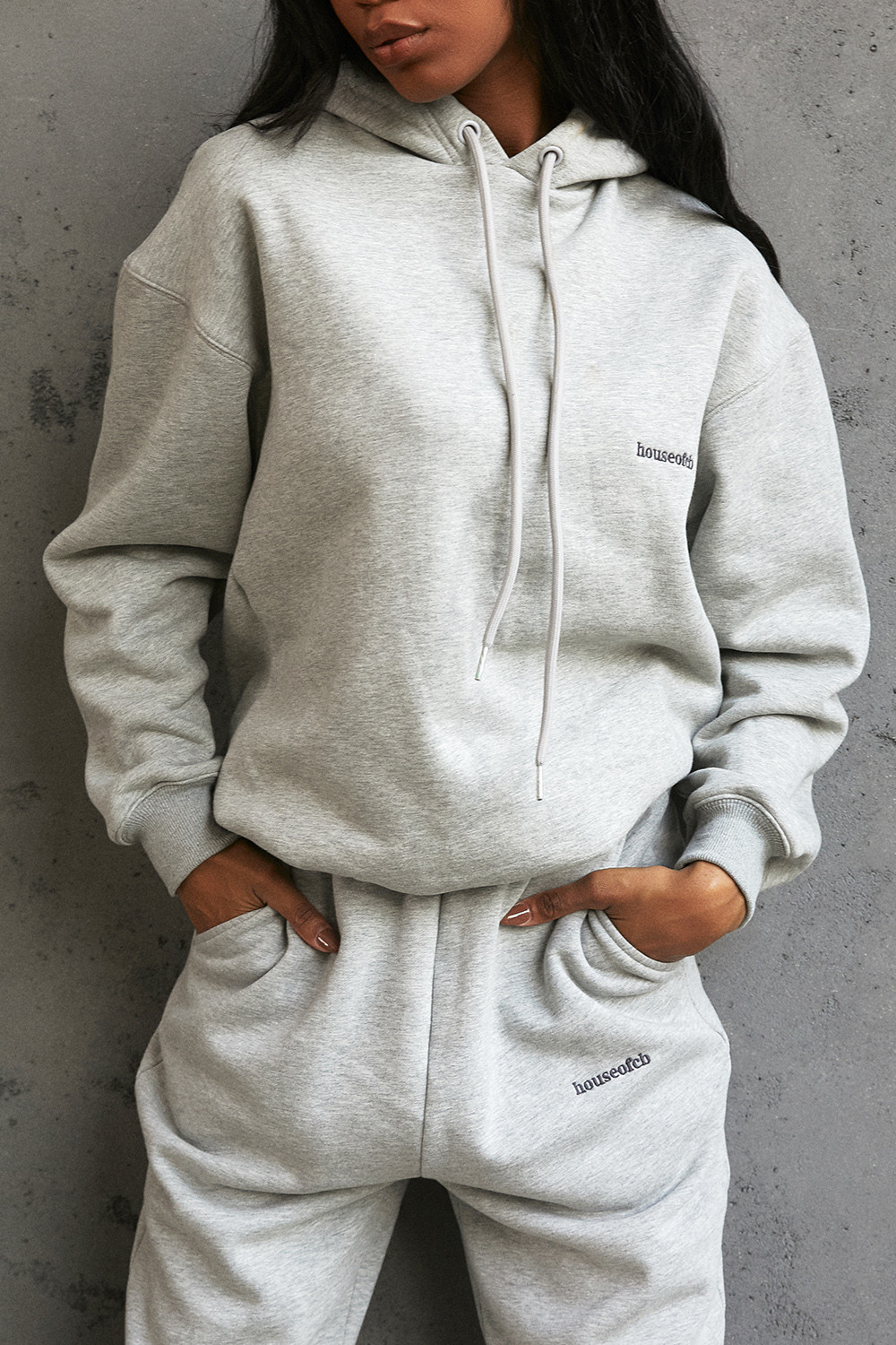 Halo Grey Cotton Fleece-Back Oversized Hoodie - luluinthesky