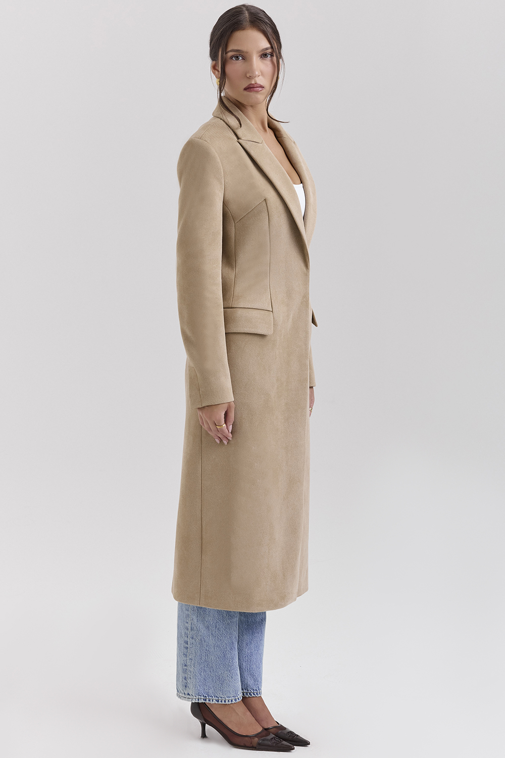 Remi Camel Single Breasted Long Coat - luluinthesky