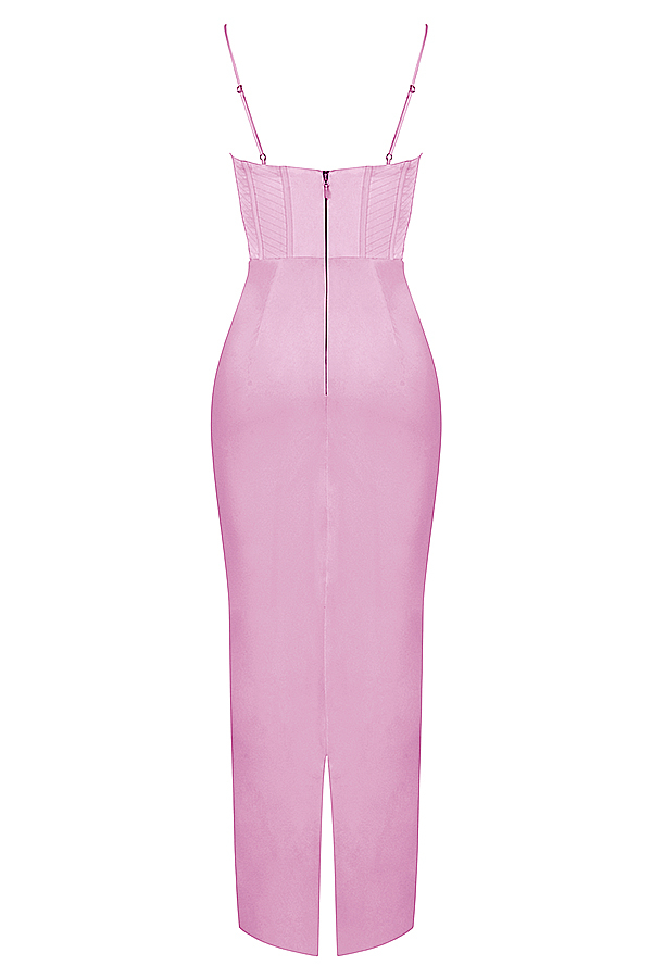 Charmaine Pink Corset Maxi Dress - luluinthesky