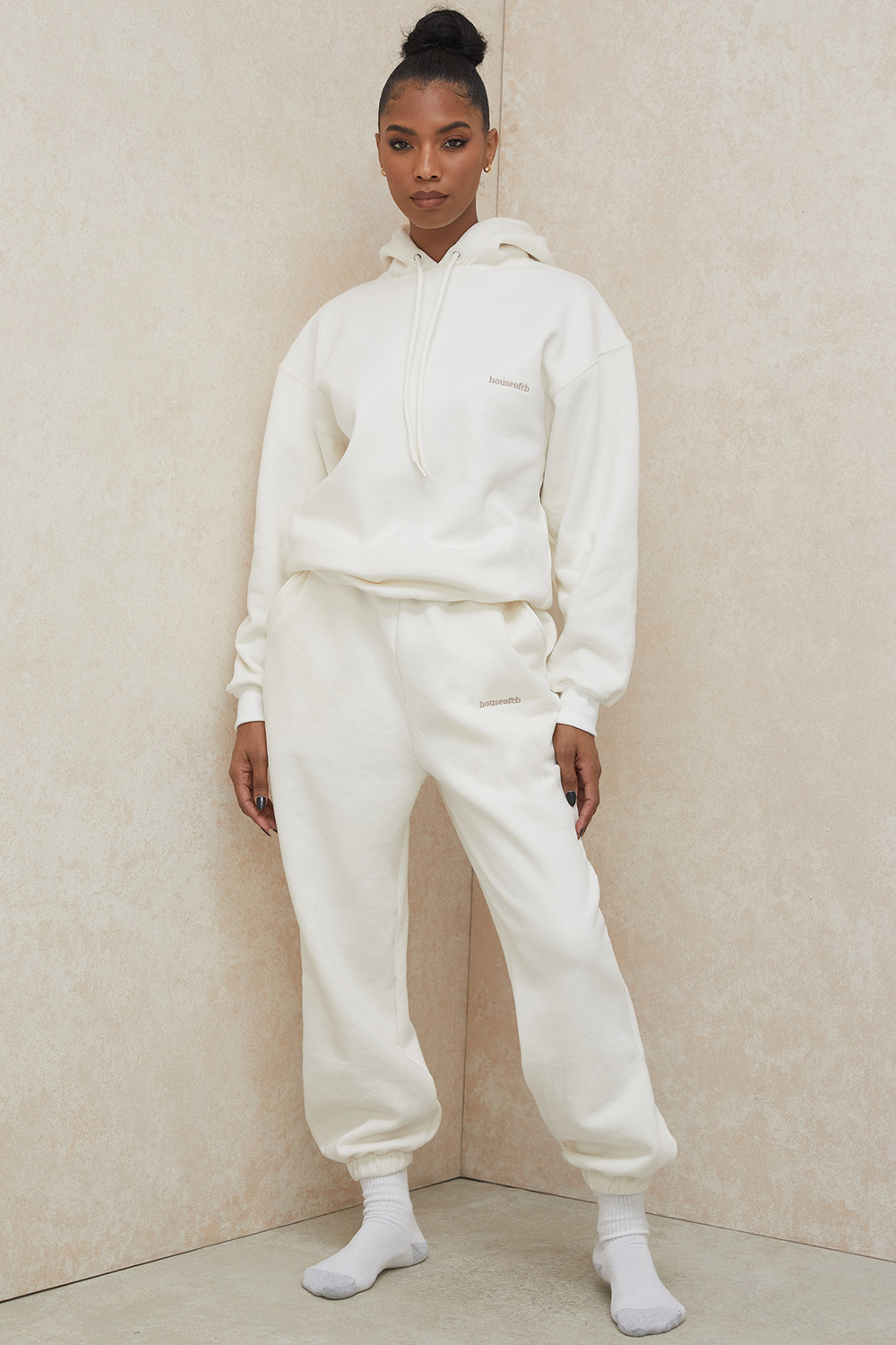 Halo Off White Cotton Fleece-Back Oversized Hoodie - luluinthesky