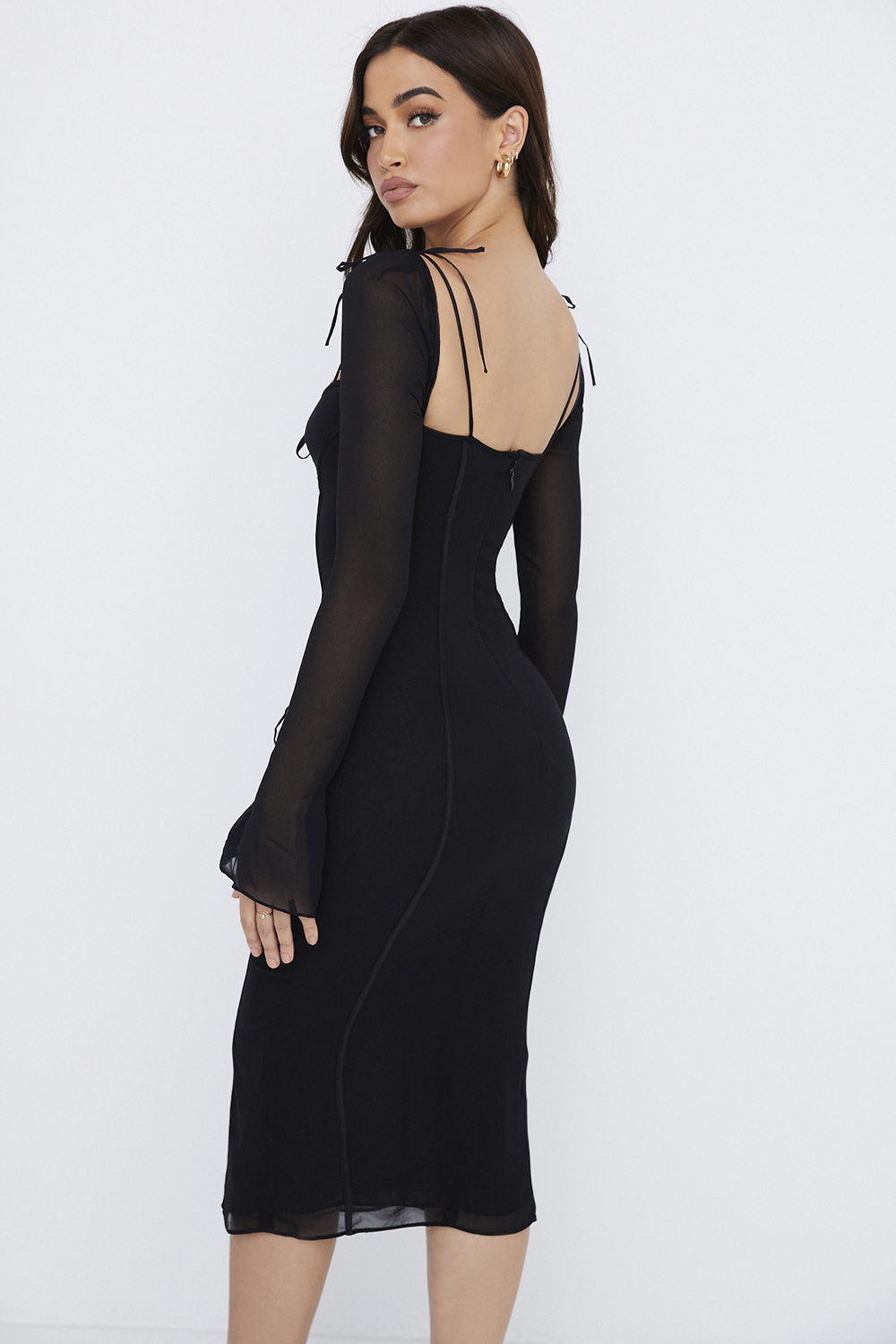 Ophelia Black Cutout Midi Dress - luluinthesky