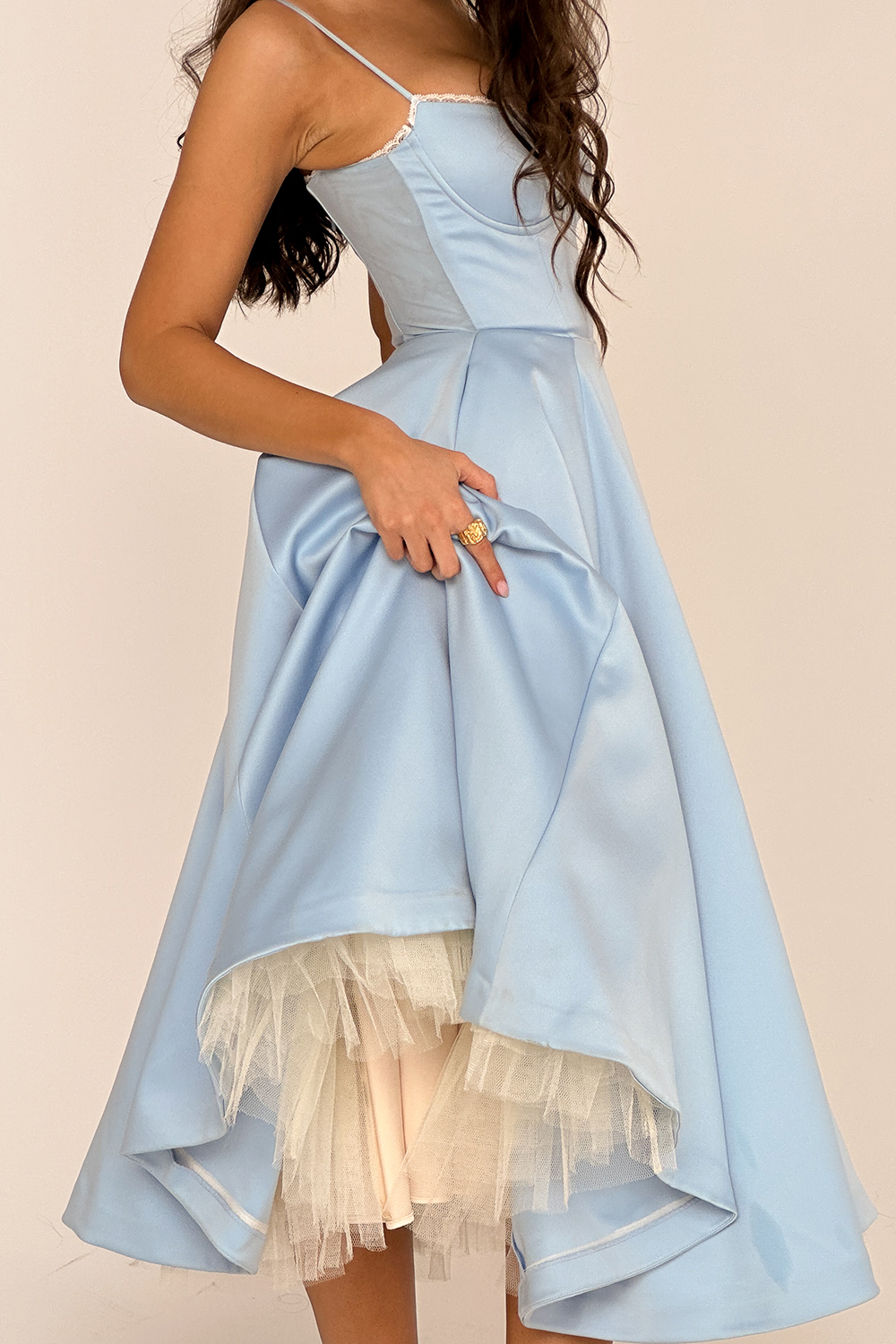 Mademoiselle Cinderella Blue Tulle Midi Dress - luluinthesky