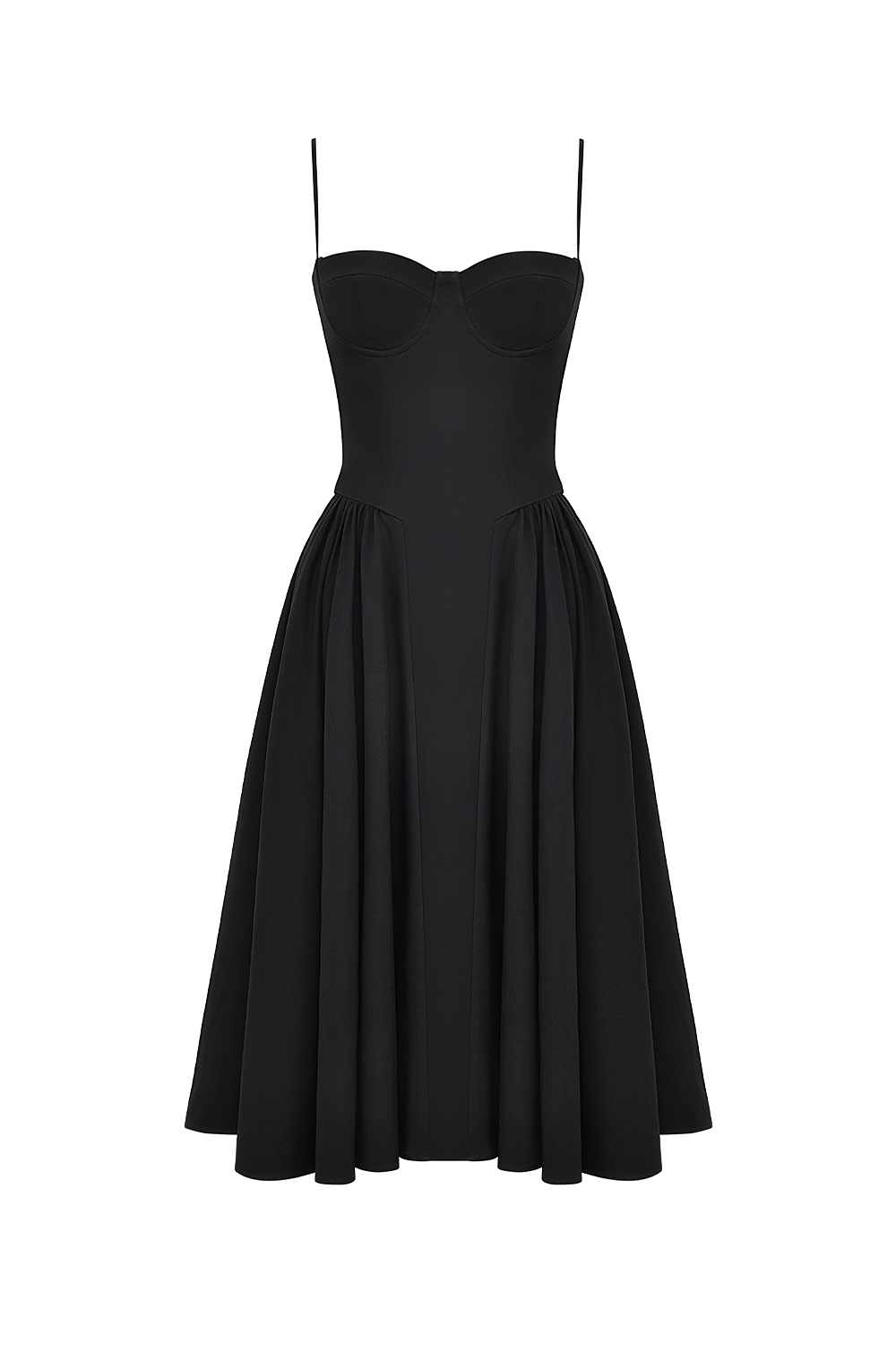Samaria Black Corset Midi Dress - luluinthesky