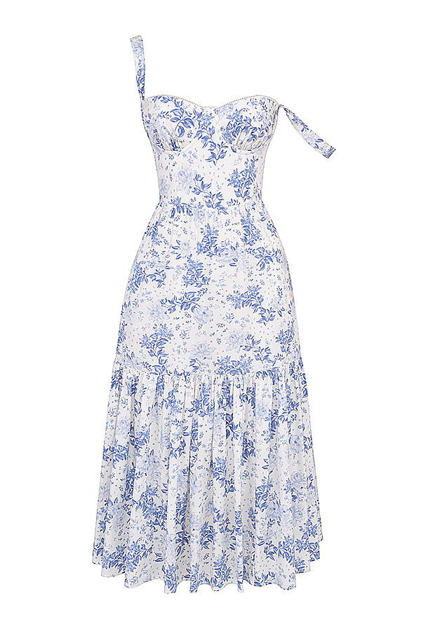 Elia Blue Print Midi Sundress - luluinthesky