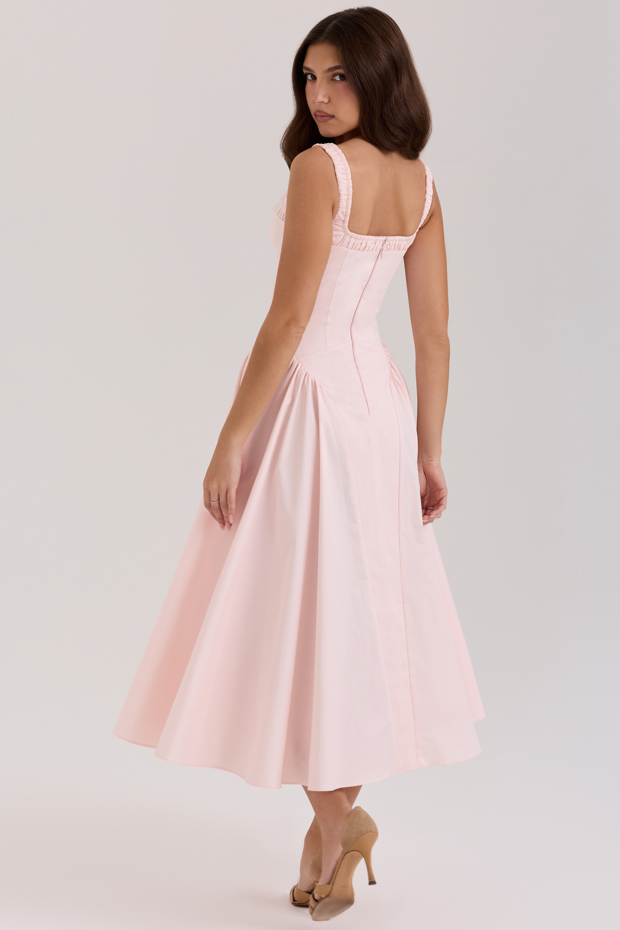 Dorothy Rose Pink Stretch Cotton Midi Sundress - luluinthesky