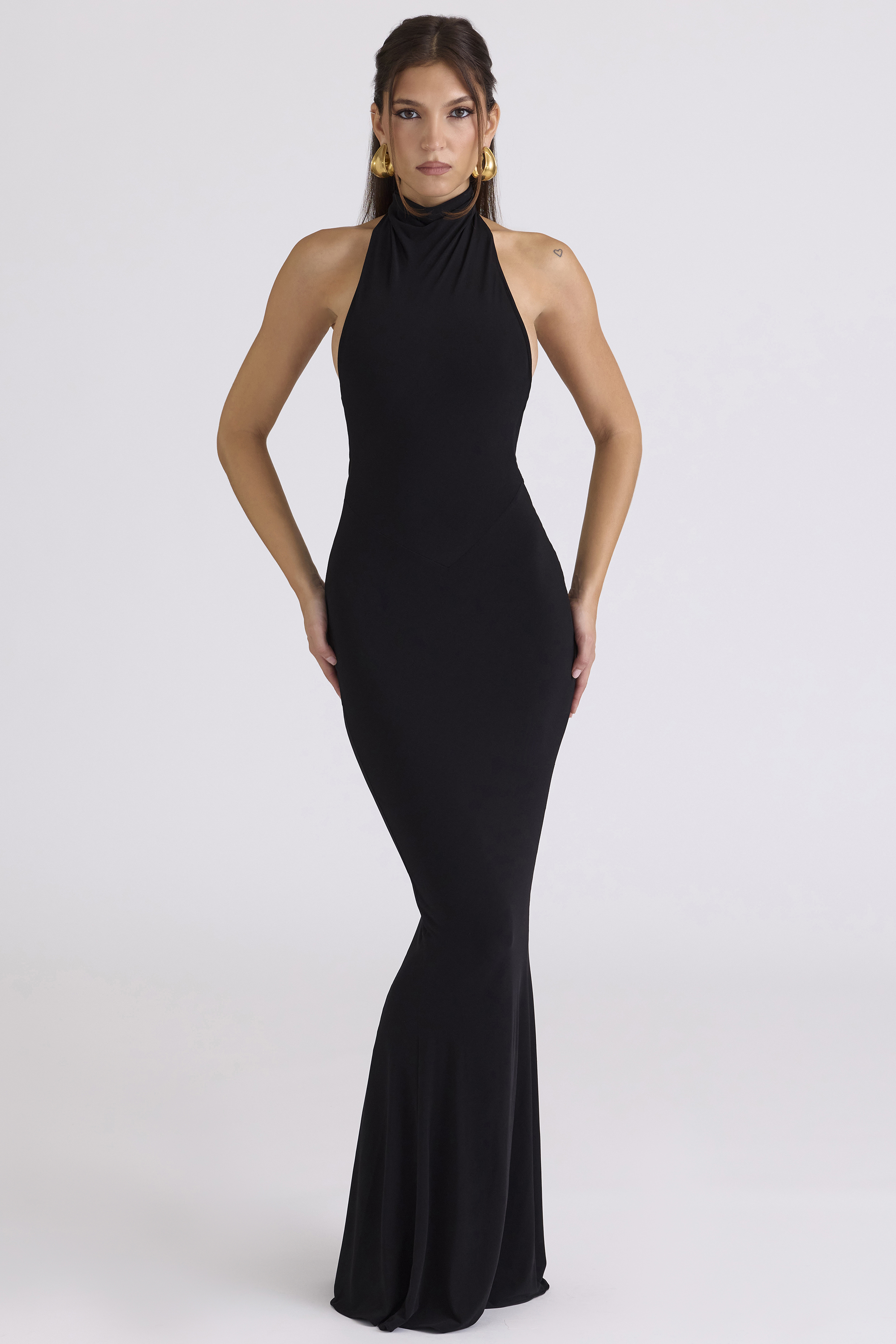 Sadira Black Backless Silhouette Maxi Dress - Limited Edition - luluinthesky