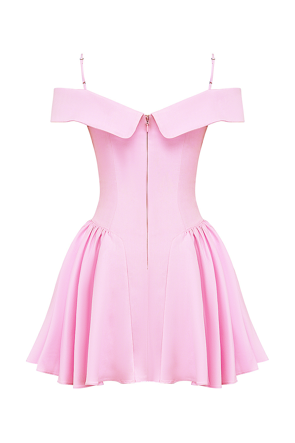Elida Cotton Candy Twill Off Shoulder Mini Dress - luluinthesky