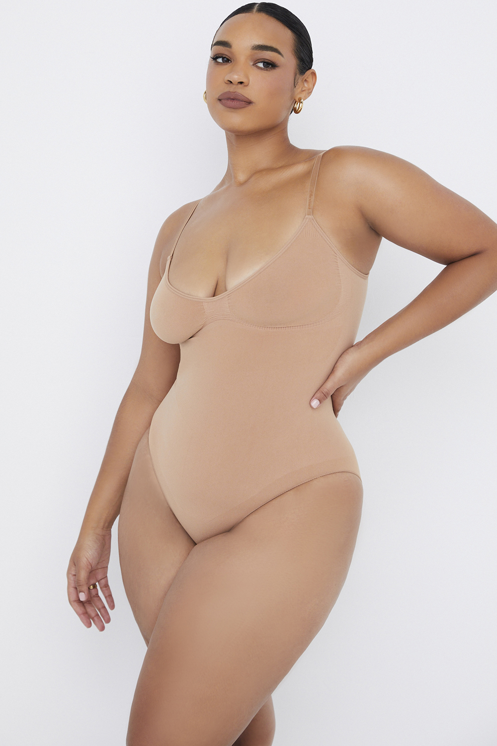 Sculpting Full Brief Bodysuit Cafe Au Lait - luluinthesky