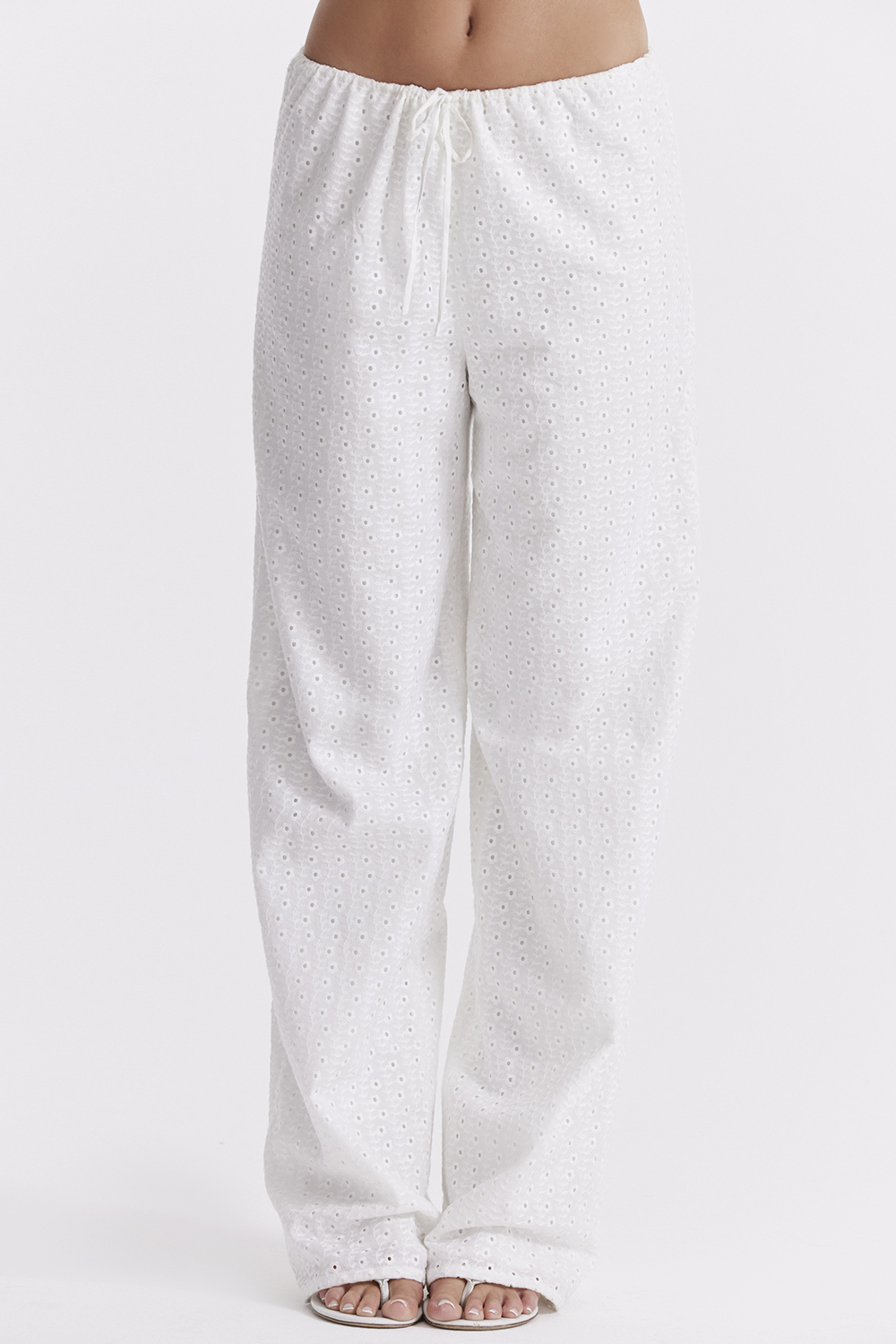 Frankie White Broderie Anglais Trousers - luluinthesky